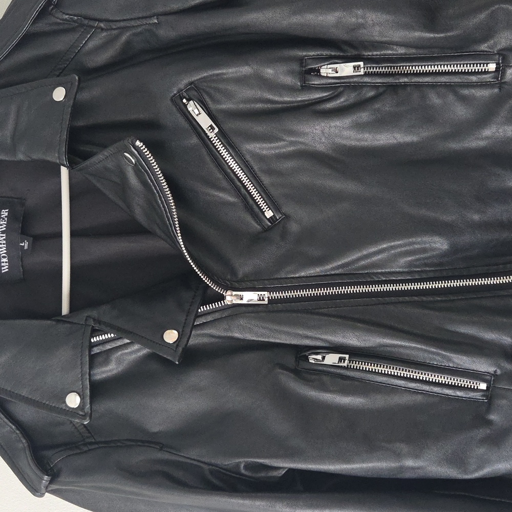 Vegan Leather Moto Jacket (L) - Picture 2 of 9